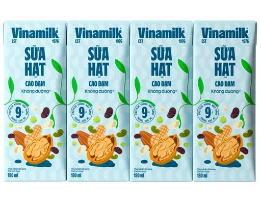 Lốc 4 Hộp Sữa Hạt Cao Đạm Vinamilk Không Đường 180ml Vinamilk