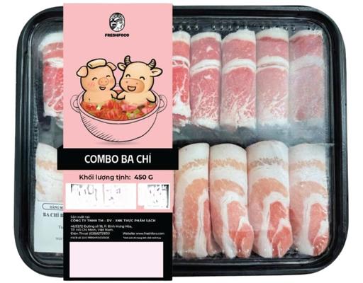 Combo Mix Ba Chỉ Heo + Bò TPS 450g Freshfoco