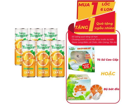 Lốc 6 Lon Cam Ép Sleek 320ml Twister