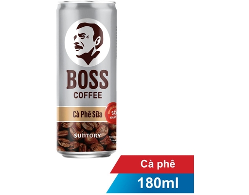 Cà Phê Sữa Với Hạt Cà Phê 100% Nguyên Chất 180ml Boss