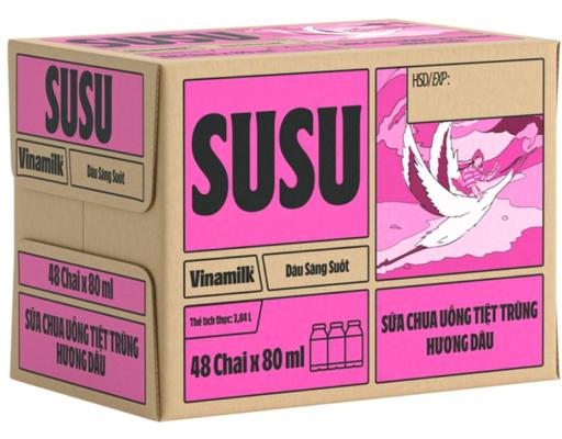 Thùng 48 Sữa Chua Uống Dâu 80ml - 18934673300510 SuSu