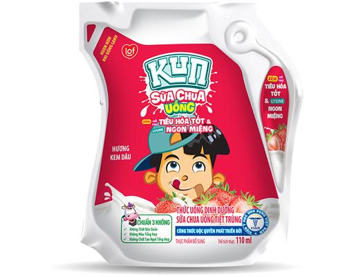 Sữa Chua Uống Vị Kem Dâu 110ml Kun