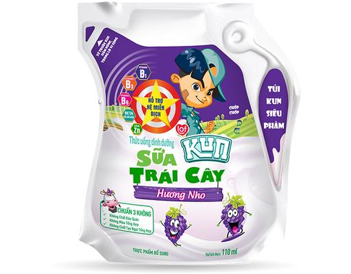 Sữa Trái Cây Lof Kun Hương Nho Túi 110ml Kun