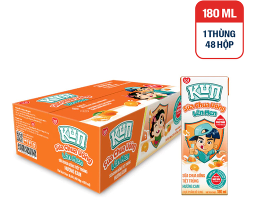Thùng 48 Hộp Sữa Kun Cam 180ml Kun