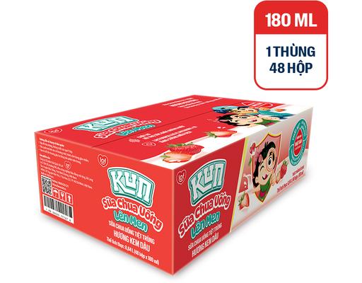 Thùng 48 Hộp Sữa Kun Dâu 180ml Kun