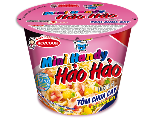 Mì Handy Hảo Hảo Mini Vị Tôm Chua Cay Ly 47G ACECOOK