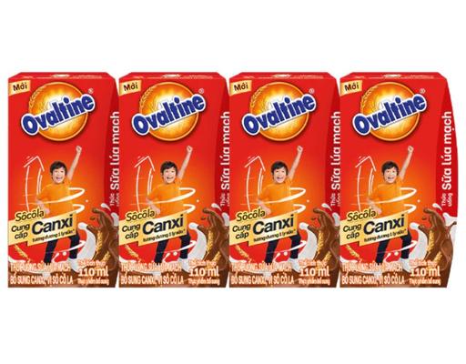 Lốc 4 Hộp Sữa Cacao Lúa Mạch Canxi Ovaltine 110ml Ovaltine