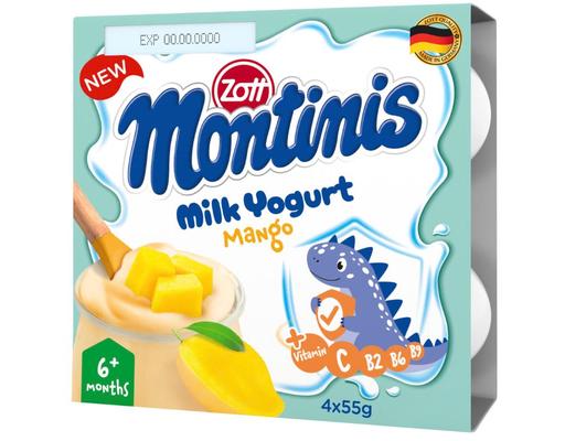 Lốc 4 Hộp Sữa Chua Ăn Zott Montinis Vị Xoài 55g Montinis