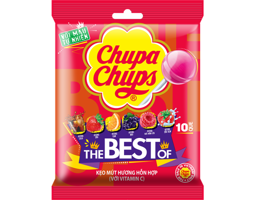 Kẹo Mút Hương Hỗn Hợp 10 x 10g Chupa Chups
