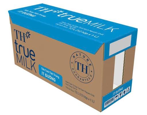 Thùng 12 Hộp Sữa Tươi Tiệt Trùng Ít Đường TH True Milk 1L TH True Milk