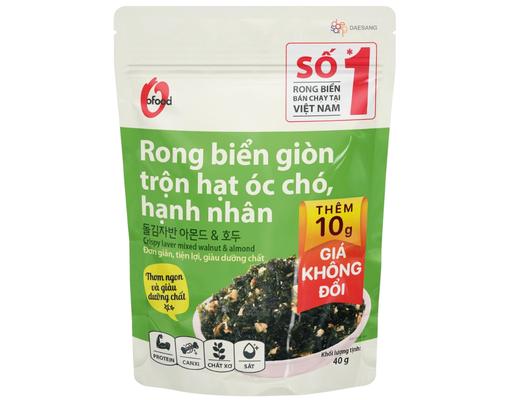Rong Biển Giòn Trộn Óc Chó, Hạnh Nhân 40g O'Food