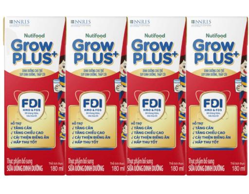 Lốc 4 Hộp Sữa Dinh Dưỡng Pha Sẵn Nutifood Growplus+ Đỏ 180ml NutiFood