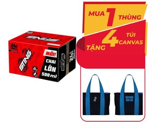 Thùng 24 Chai Nước Tăng Lực Đỏ 500ml Sting