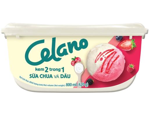 Kem Hộp Sữa Chua Và Dâu 800ml Celano