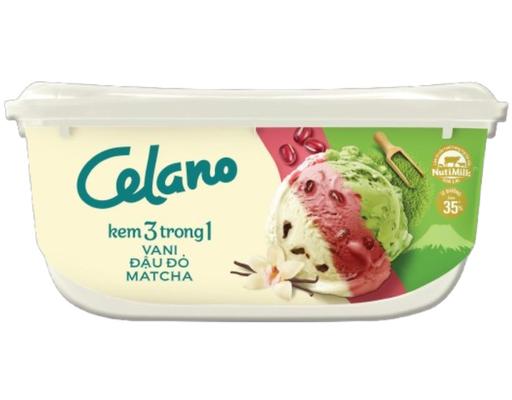 Kem Hộp Vani - Đậu Đỏ - Matcha 860ml Celano