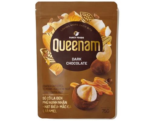 Sô Cô La Đen Hạnh Nhân - Hạt Điều - Macca Caramel 75g Queenam
