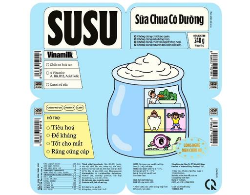 Lốc 4 Hộp Sữa Chua Ăn Có Đường Susu 60g Vinamilk