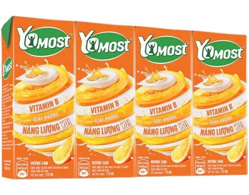 Sữa Chua Uống Lên Men Hương Cam 4 x 170ml Yomost