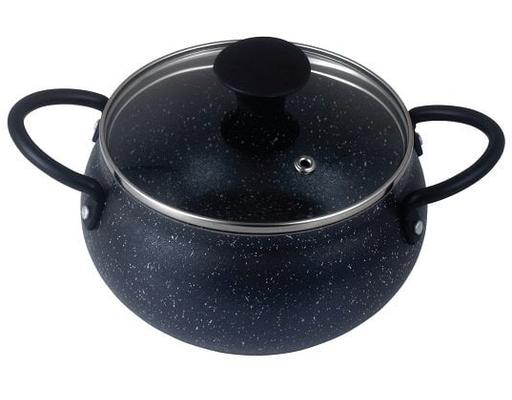 Nồi Niêu Hộp Kim Nhôm Vân Đá Nắp Kính Đáy Từ 20cm Tithafac