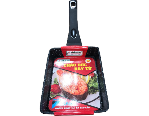Chảo Vuông Vân Đá Bếp Từ 13.5 x 37.5cm Tithafac
