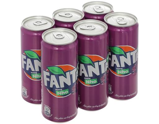 Lốc 6 Lon Nước Ngọt Vị Nho 320ml Fanta