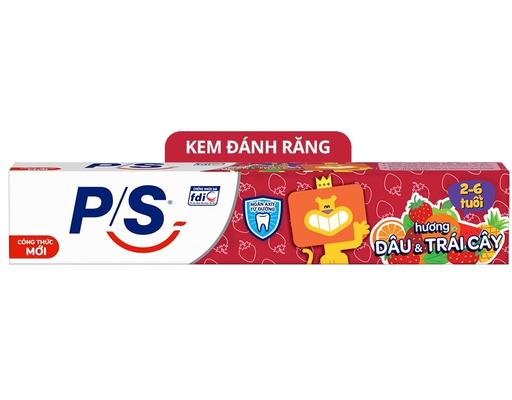 Kem Đánh Răng Trẻ Em 2-6 Tuổi Hương Dâu & Trái Cây 45g P/S