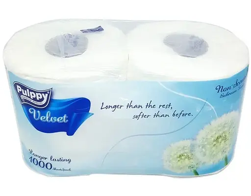 Giấy Vệ Sinh Không Mùi 2 Lớp Velvet 2 Cuộn Pulppy