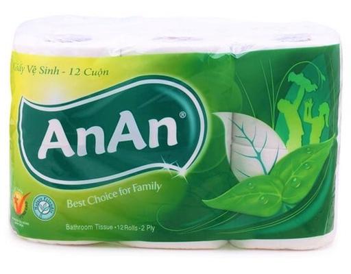 Giấy Vệ Sinh 2 Lớp Có Lõi 12 Cuộn An An