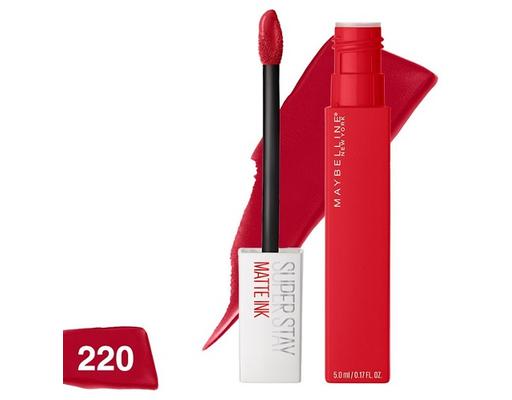 Son Kem Lì Super Stay Matte Ink #220 Ambitious Màu Đỏ Tươi 5ml MAYBELLINE