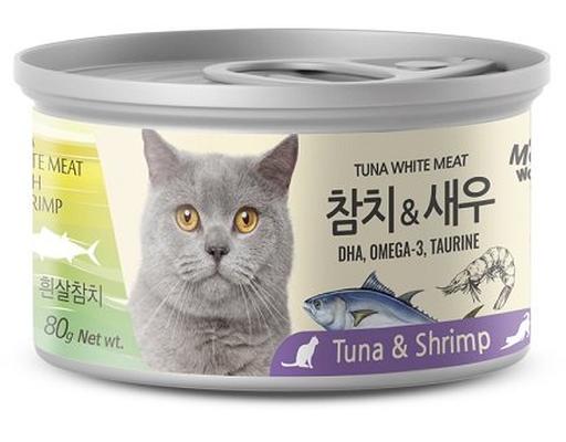 Pate Cho Mèo Cá Ngừ Trắng & Tôm 80g Meowow
