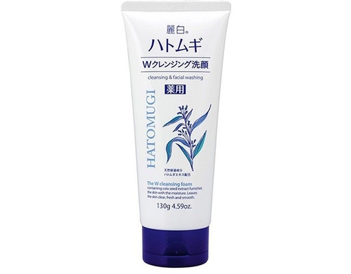 Sữa Rửa Mặt Tẩy Trang & Làm Sáng Da Reihaku W Cleansing Foam 130g Hatomugi