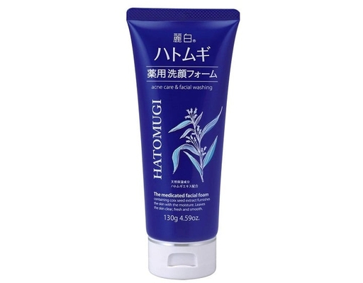 Sữa Rửa Mặt Ngừa Mụn & Sáng Da Reihaku 130g Hatomugi
