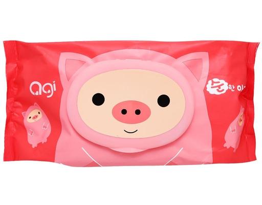 Khăn Ướt Có Mùi Nhẹ Nhàng Hình Con Heo 100 Tờ Agi