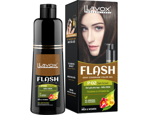 Gel Gội Phủ Bạc & Vitamin B5 Màu Nâu Sáng 200ml Lavox