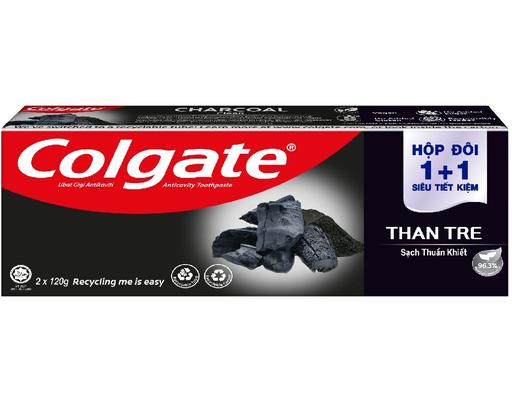 Bộ Đôi Kem Đánh Răng Thiên Nhiên Than Tre & Bạc Hà 2 x 110g Colgate