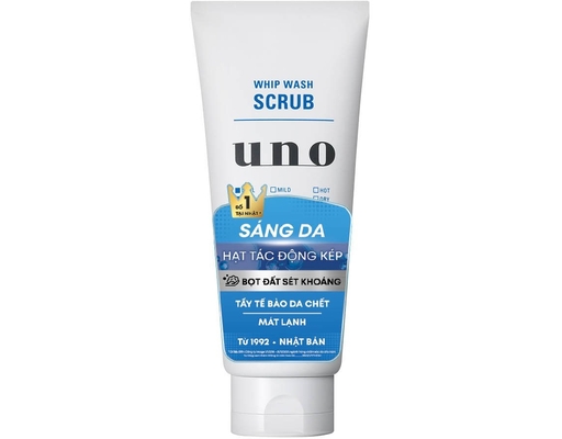 Sữa Rửa Mặt Cho Nam Dạng Hạt Sáng Da Whip Wash Scrub 130g Uno