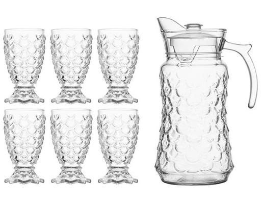 Bộ Bình Ly Thủy Tinh Fish Scale 7 Món YZH-34/L76 Deli