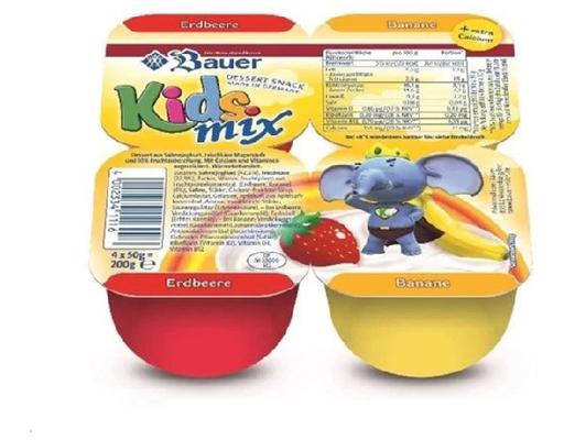Phô Mai Hoa Quả Kids Mix Vị Dâu Chuối - 4 x 50g Bauer